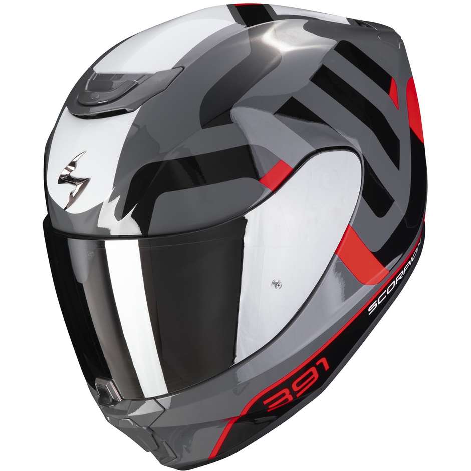 Casco Moto Integrale Scorpion EXO-391 AROK Grigio Rosso Nero