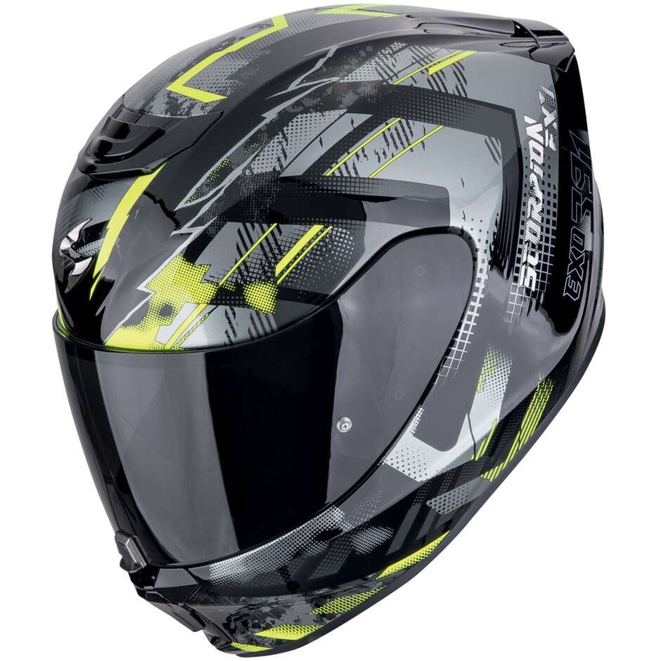 Casco Moto Integrale Scorpion EXO-391 CLUTTER Nero Giallo neon