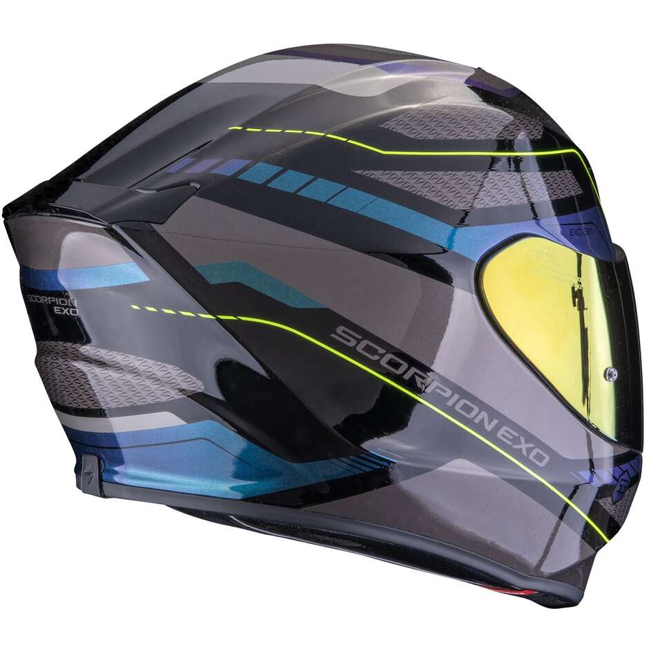 Casco Moto Integrale Scorpion EXO-391 LEO Nero Blu