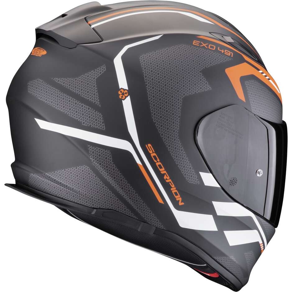 Casco Moto Integrale Scorpion EXO 491 KRIPTA Nero Arancia Bianco