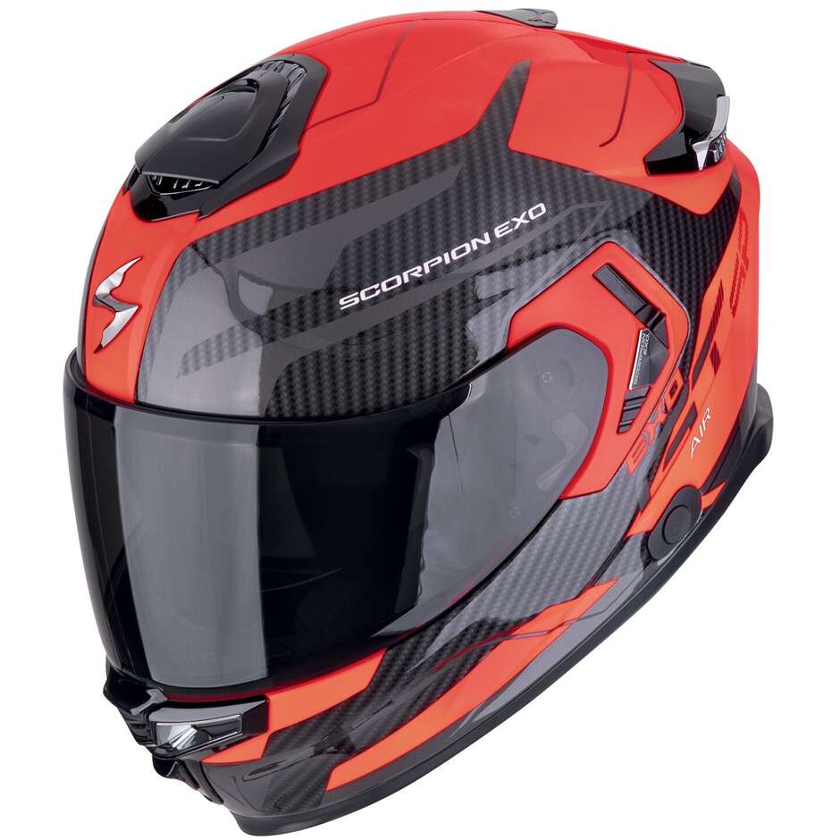Casco Moto Integrale Scorpion EXO-GT SP AIR FLEX Nero Neon Rosso