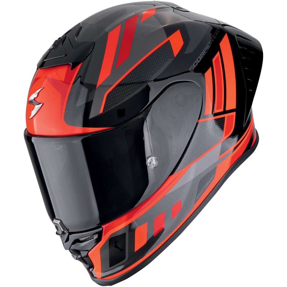 Casco Moto Integrale Scorpion EXO-R1 EVO II AIR VITAL Nero Argento Rosso