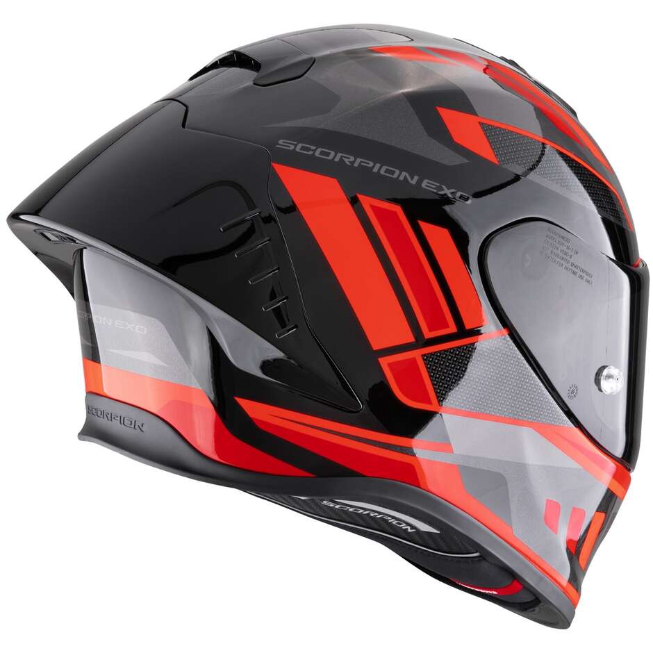 Casco Moto Integrale Scorpion EXO-R1 EVO II AIR VITAL Nero Argento Rosso