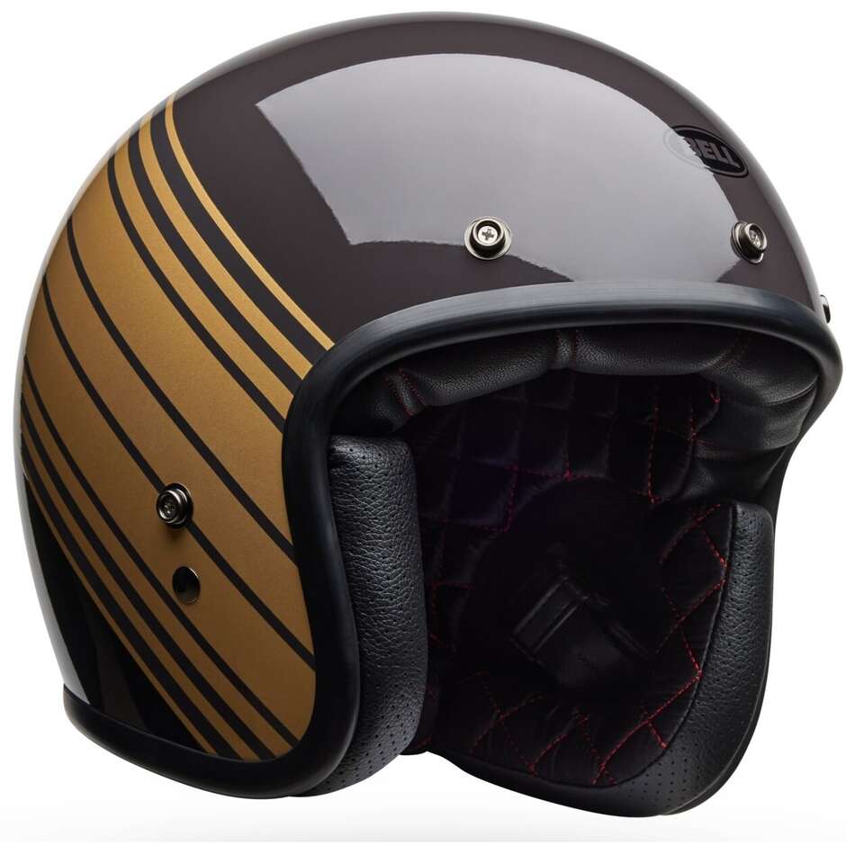 Casco Moto Jet Cafè Racer Bell CUSTOM 500 EDGE Marrone Oro