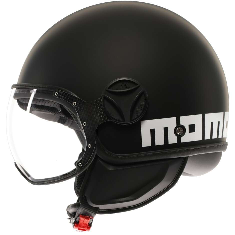Casco Moto Jet Momo Design FGTR CLASSIC Mono Nero Opaco Bianco