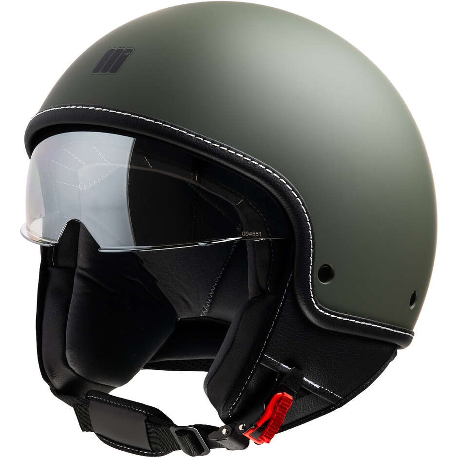 Casco Jet Motocubo 717 Beetle Verde Army