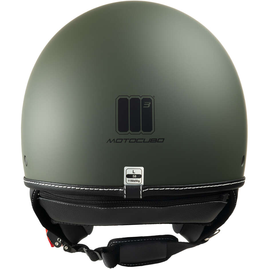 Casco Jet Motocubo 717 Beetle Verde Army