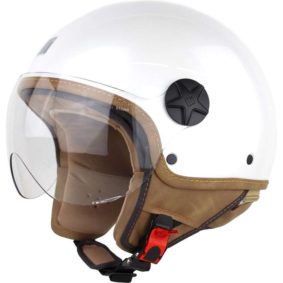 Casco Jet Motocubo 721 Ant Bianco  Perla