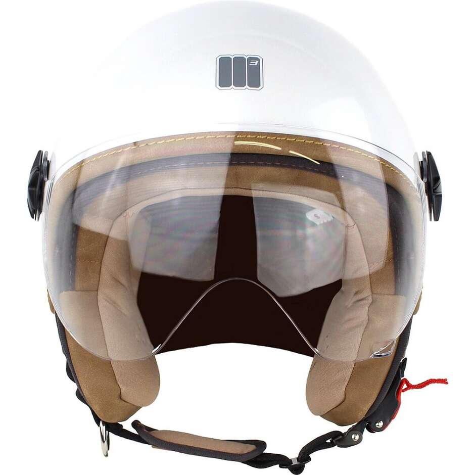 Casco Jet Motocubo 721 Ant Bianco  Perla