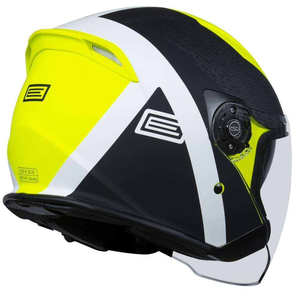 Casco Moto Jet Origine PALIO 2.0 + Bt Hyper Nero Giallo Fluo Opaco