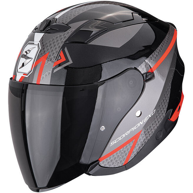 Casco Moto Jet Scorpion EXO-230 LOOP Metallo Nero Rosso