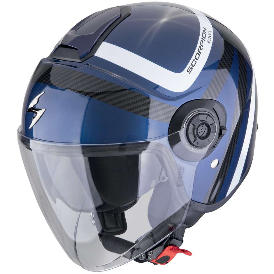 Casco Moto Jet Scorpion EXO-CITY II RIVA Blu Nero
