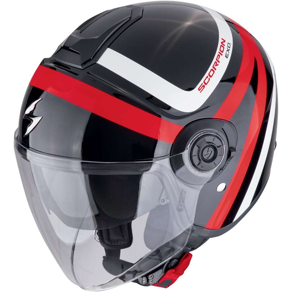 Casco Moto Jet Scorpion EXO-CITY II RIVA Nero Rosso
