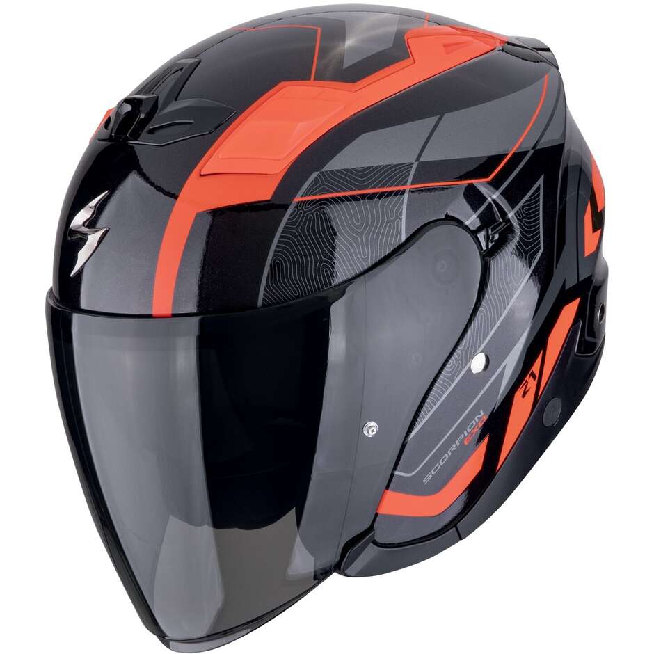 Casco Moto Jet Scorpion EXO-Z1 VUE Nero Rosso
