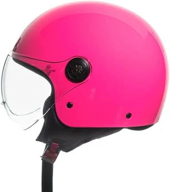 Casco Jfm Demi Jet Monocolore rosa lucido