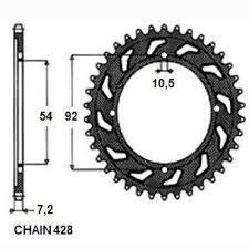 YAMAHA RD LC 125 1982>1987 CORONA PASSO 428 CODICE 1-2046