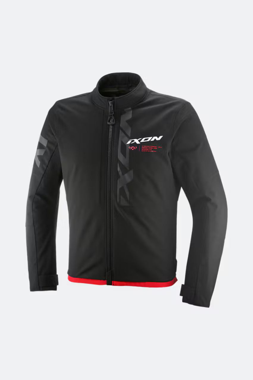 Giacca Moto in Tessuto Ixon MS Combat Nero Rosso Bianco