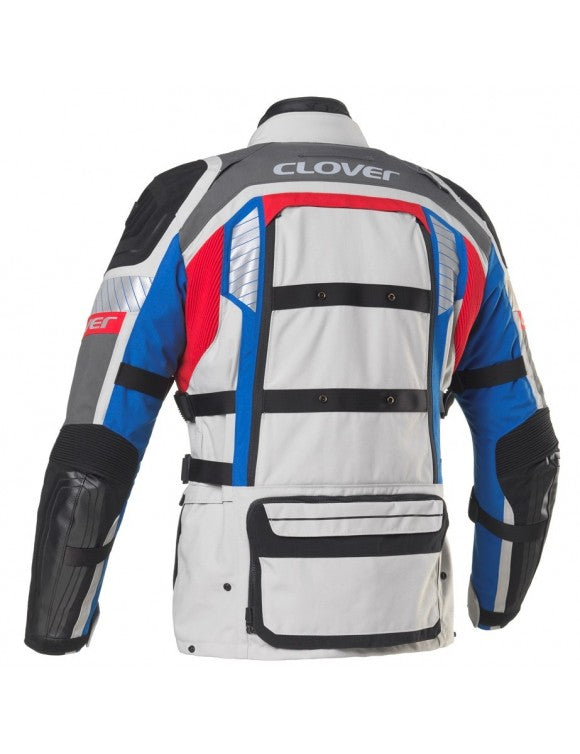 Giacca moto uomo 4 stagioni Clover Crossover-4 Airbag wp blu/grigio