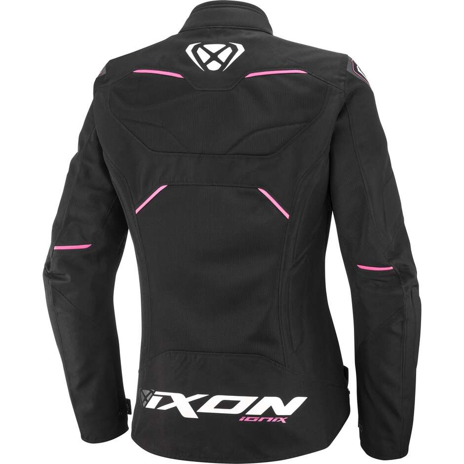 Giacca Giubbotto Moto Donna Ixon IONIX LADY Nero Rosa Vivo