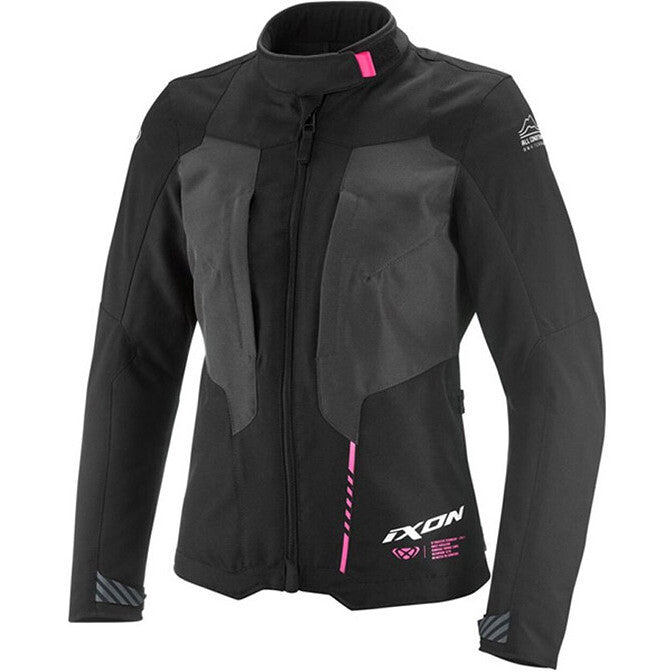 Giubbotto Moto Donna Ixon TYR LADY Nero Antracite Rosa Brillante