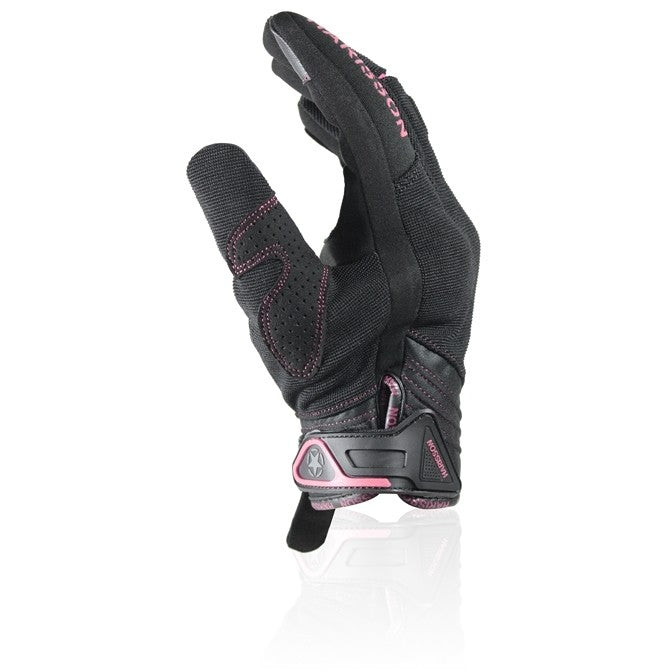 Guanti Donna Moto Estivi in Tessuto Certificati Harisson Nero Fucsia