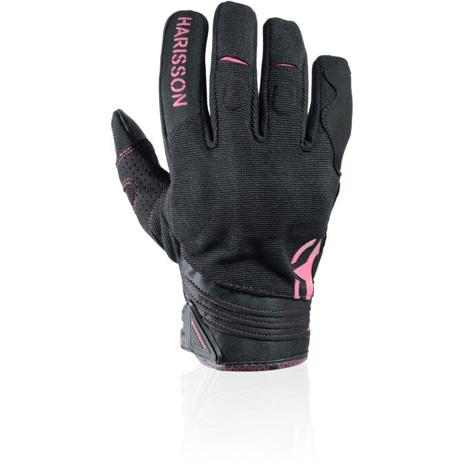 Guanti Donna Moto Estivi in Tessuto Certificati Harisson Nero Fucsia