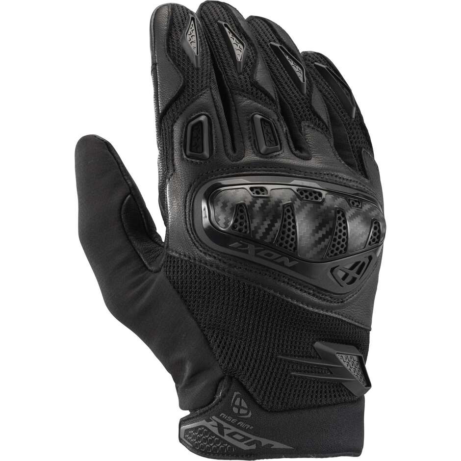 Guanti Moto in Pelle Ixon RISE AIR 2 Nero Bianco