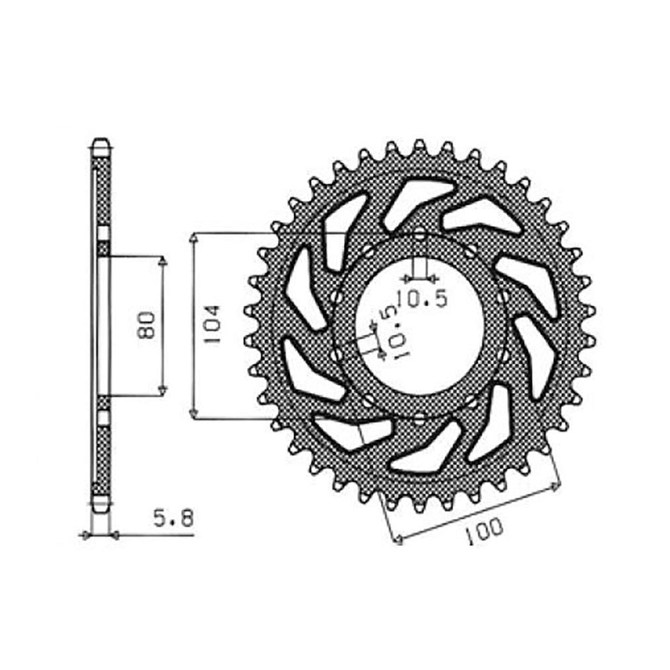 KAWASAKI ZX-10R (Racing 520 Conversion) 1000 abs 2004>2018 CORONA PASSO 520 CODICE 1-3356
