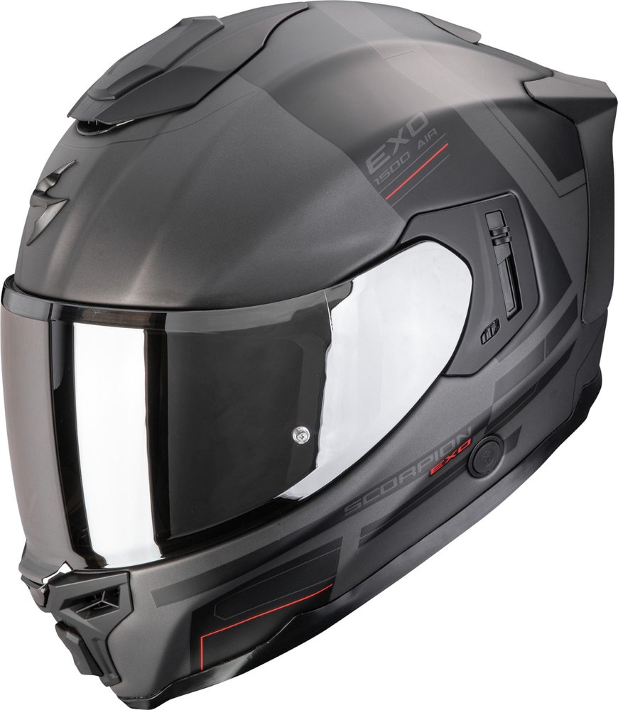 Casco Integrale EXO-1500 AIR DUAL Argento Opaco-Nero-Rosso