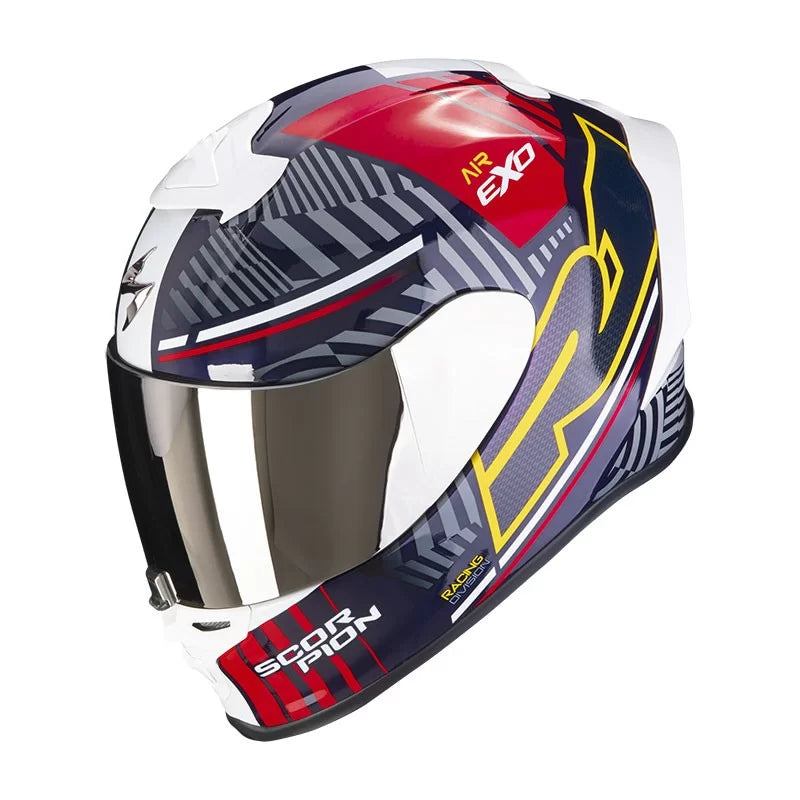 Casco integrale Scorpion Exo R1 EVO VICTORY Rosso/Blu e Giallo