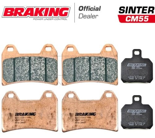 PASTIGLIE FRENO BRAKING SINTER ANT.+POST. CAGIVA V-RAPTOR 650 2001