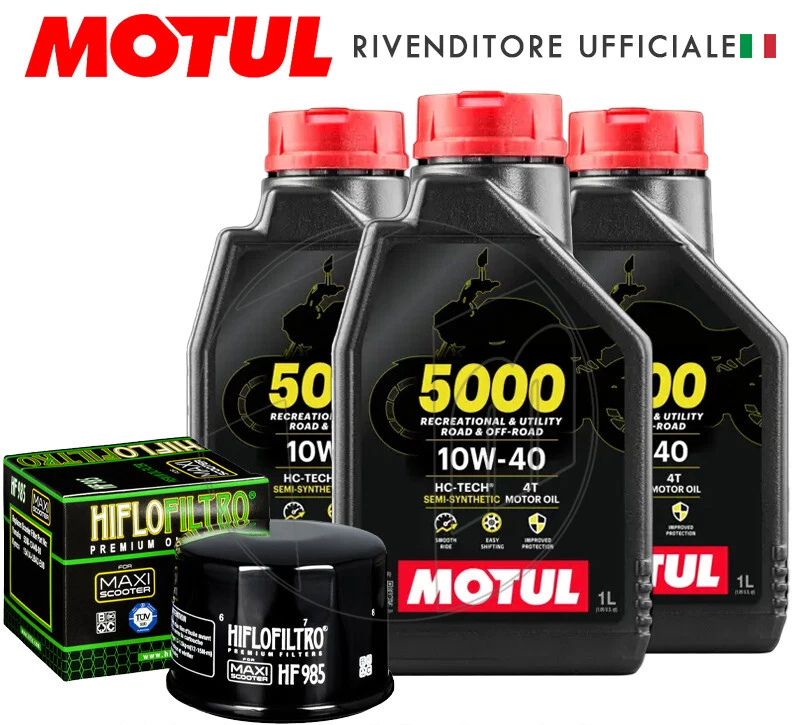 KIT TAGLIANDO OLIO MOTUL 5000 10W40 + FILTRO OLIO YAMAHA TMAX 500 2008 2009