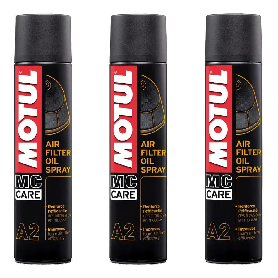 lubrificante spray olio per filtri aria MOTUL MC CAREA2 AIR FILTER OIL 3x400ml