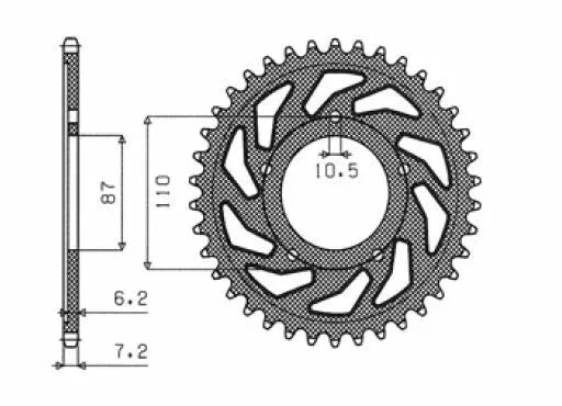 SUZUKI SV 650 1999>2010 CORONA PASSO 525 CODICE 1-4386