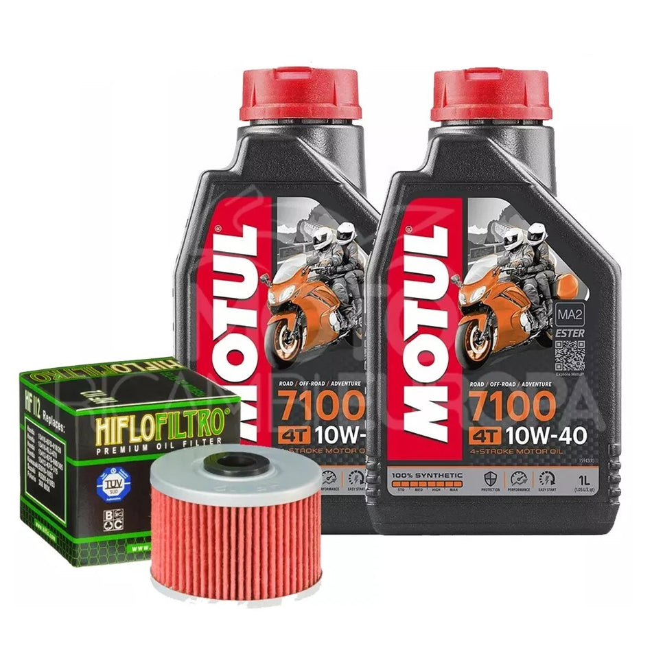 KIT TAGLIANDO X2 7100 10W40 OLIO MOTUL BENELLI 125 BN 2018 + FILTRO OLIO 112