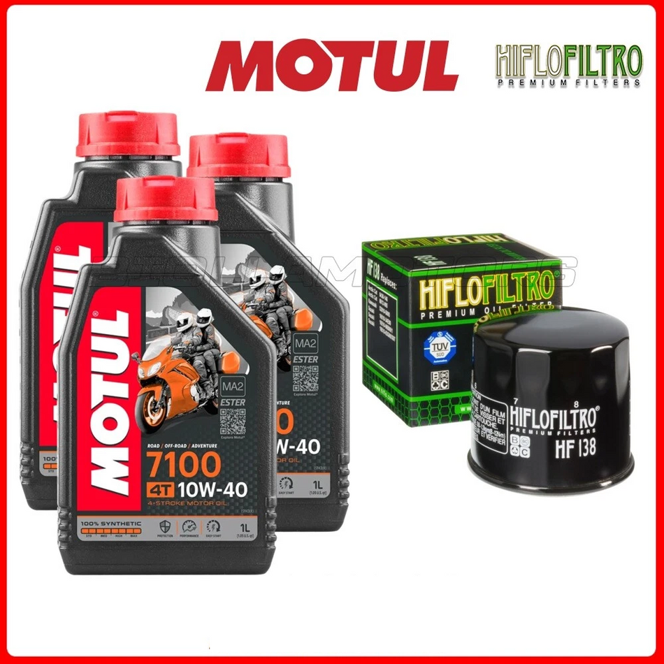 TAGLIANDO SUZUKI DL V-STROM 650 2012-2020 OLIO MOTUL 7100 10W40 + FILTRO HIFLO