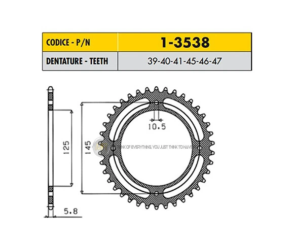 YAMAHA XT 550 1982>1984 CORONA PASSO 520 CODICE 1-3538