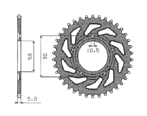 HONDA NSR F R 125 1988>1998 CORONA PASSO 520 CODICE 1-3085