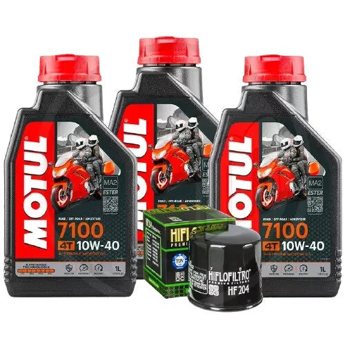 TAGLIANDO YAMAHA MT-07 700 MT07 2014-2020 OLIO MOTUL 7100 10W40 FILTRO HIFLO 204