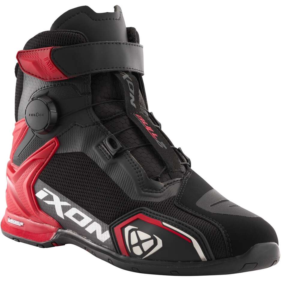 Scarpe Moto Ixon BULL 2 AIR Nero Bianco Rosso