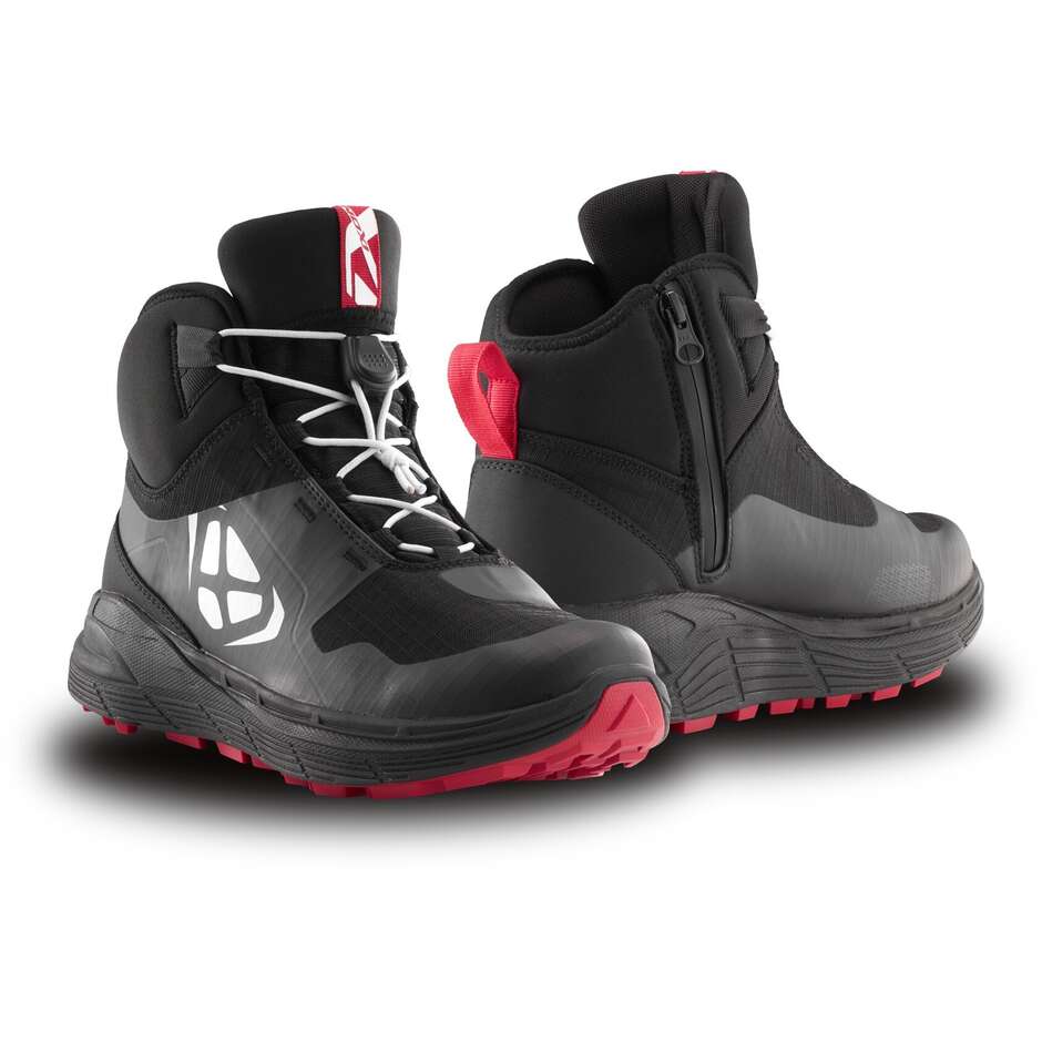 Scarpe Moto Ixon SNAKE WP Nero Bianco Rosso