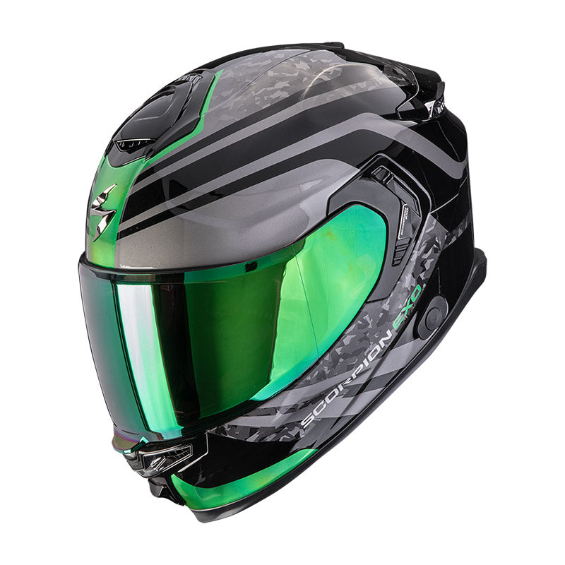 Casco Integrale in Fibra Scorpion Exo-GT SP Air Arten nero verde