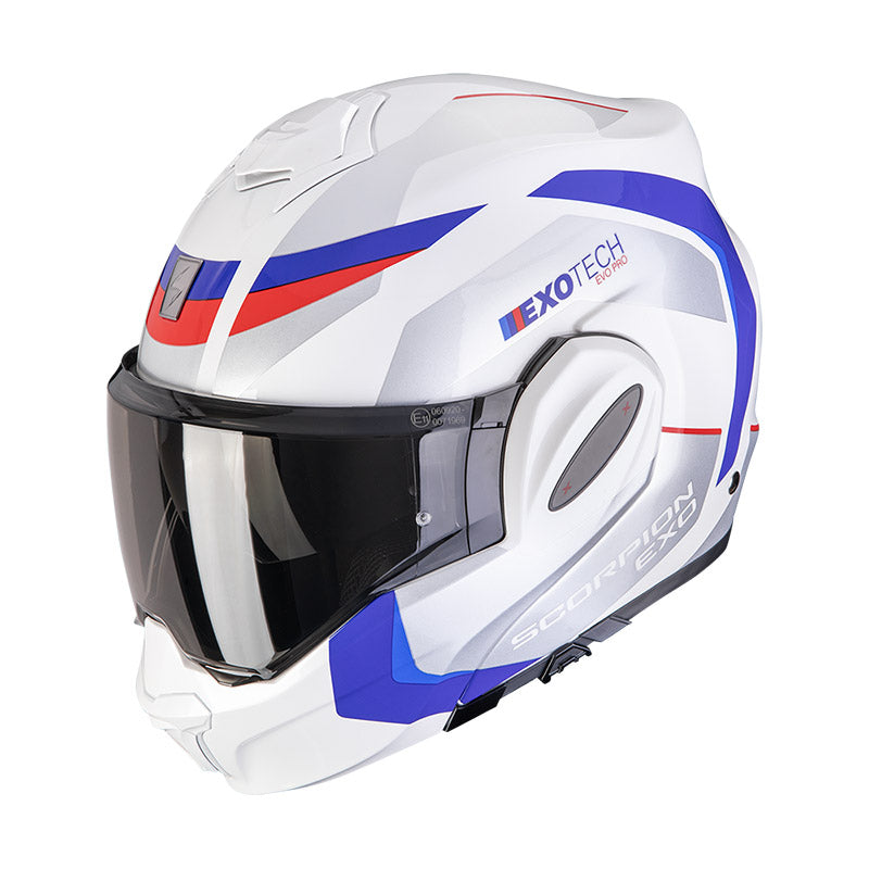 Casco Scorpion Exo Tech Evo Pro Acuti bianco blu