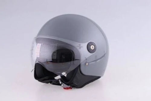 Casco Jfm Demi Jet Monocolore Grigio Lucido