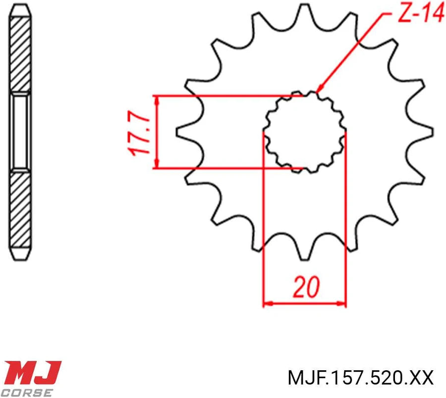 YAMAHA YZ 125 1998>2002 PASSO 520 CODICE 404