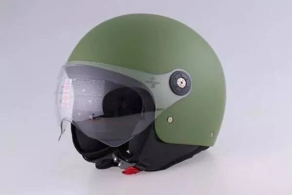 Casco Jfm Demi Jet Monocolore verde militare opaco