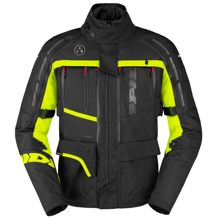Giacca in Tessuto Spidi H2Out 4 Season V3 Fango / Giallo Fluo