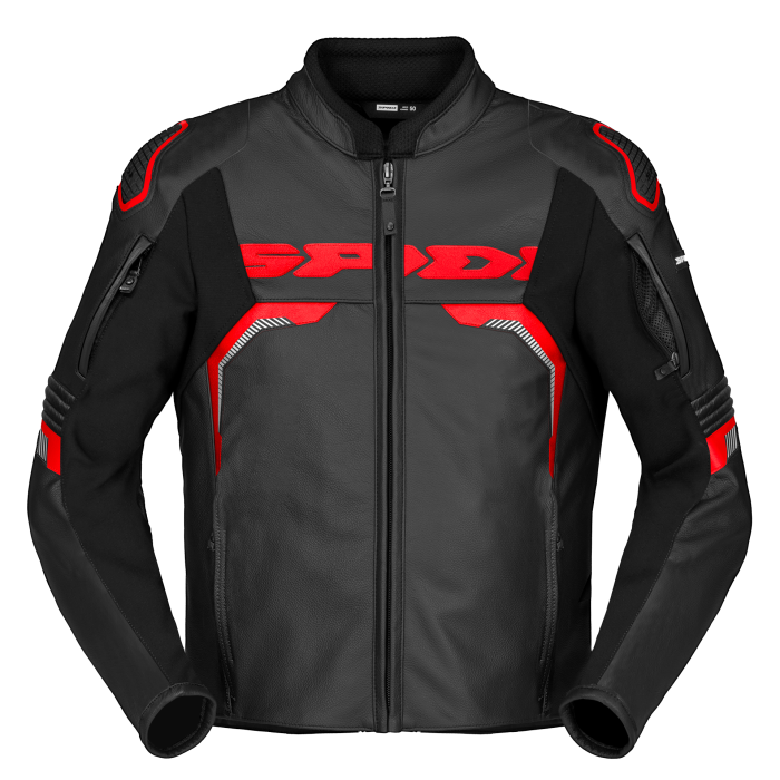 Giacca In Pelle Spidi Evorider 3 Nero-Rosso/Nero-Bianco