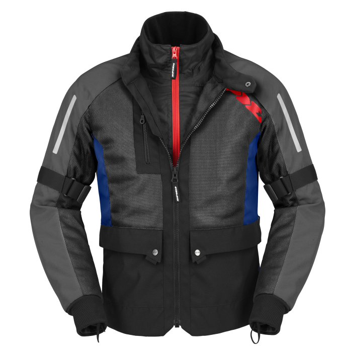 Giacca in Tessuto Spidi Net H2Out Nero/ Nero Blu Rosso