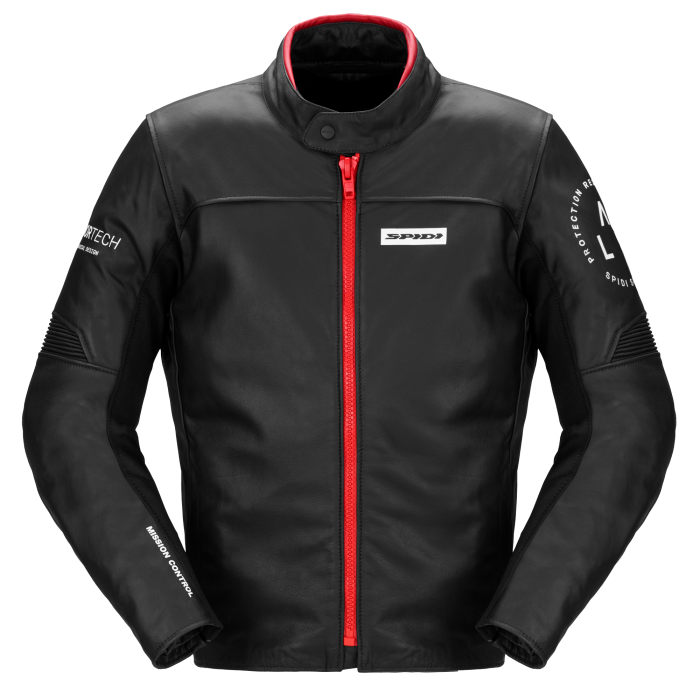 Giacca in Pelle Spidi Genesis Nero/ Nero-Rosso/Nero-Bianco